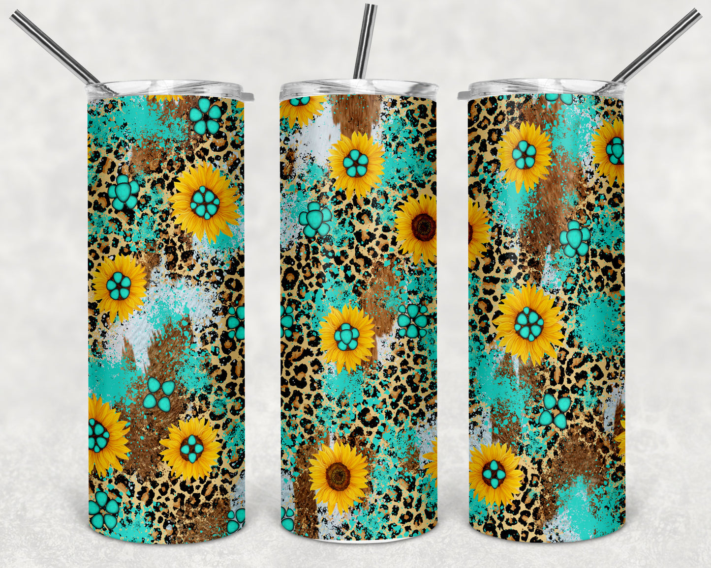 Leopard Sunflowers and Turquoise