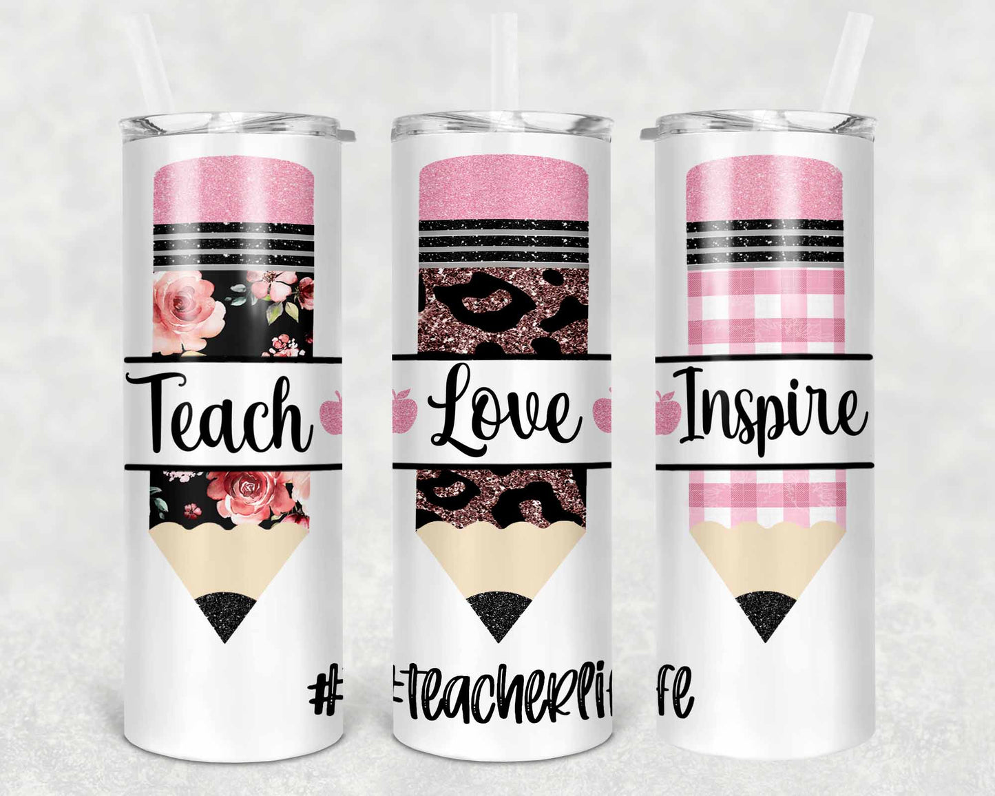 Teach Love Inspire Pink Pencil